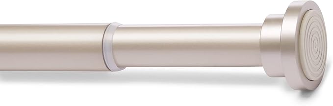 Amazon Basics No Drill Adjustable Indoor Outdoor Tension Curtain Rod, 54-90" Length, Nickel