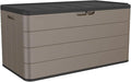TARKARI Premium Pro Edition 100 Gallon Lockable Resin Deck Box, Waterproof & UV-Resistant Outdoor Storage Box for Outdoor Cushion Storage, Garden Tools & Pool Accessories Storage, Brown