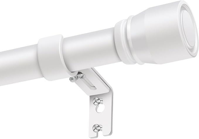 1” Diameter Curtain Rods Itself is 30 to 60 inch 2 Pack Fit 30-54 inch Window with Heavy Duty Adjustable Rod Matte White Splicing Metal Extra Long Curtain Rod for Windows