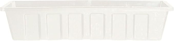 Root & Vessel Poly-Pro Plastic Flower Box Planter, White, 30-Inch
