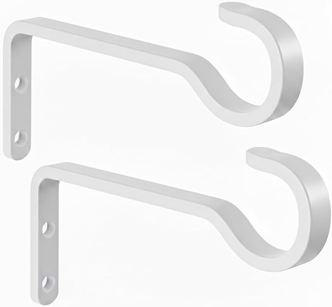 6 Inch 2 Pack Heavy Duty Outdoor Plant Hangers for Hanging Baskets, Iron Hanging Plant Brackets, Metal Plant Wall Hooks for Lantern, Bird Feeder, Windchime, White