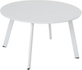 Grand patio 28-inch Outdoor Steel Coffee Table, Round Patio Side Table, Great for Backyard Patio Deck, White