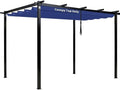 10' X 10' Pergola Shade Cover for Outdoor Retractable Durable Fabric Canopy Replacement Top Only, Sun Shade for Outside (Blue)
