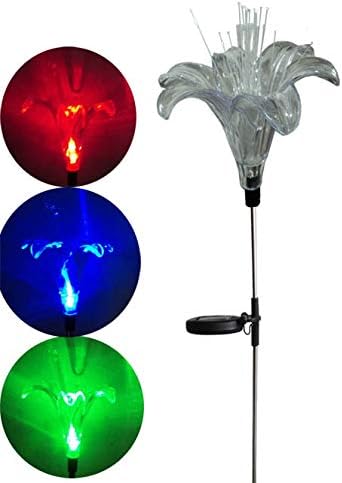 Solar Powered Garden Stake LED Light, Set of 2 (Lily Flower)