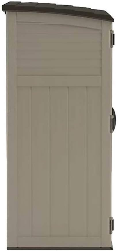 Suncast Outdoor Storage Shed, Water Resistant Resin Vertical Outdoor Storage Cabinet for Patio, Garden Tools, Cushions, & Equipment, Weatherproof Multi-Wall Design, 54 cu. ft., Made in USA