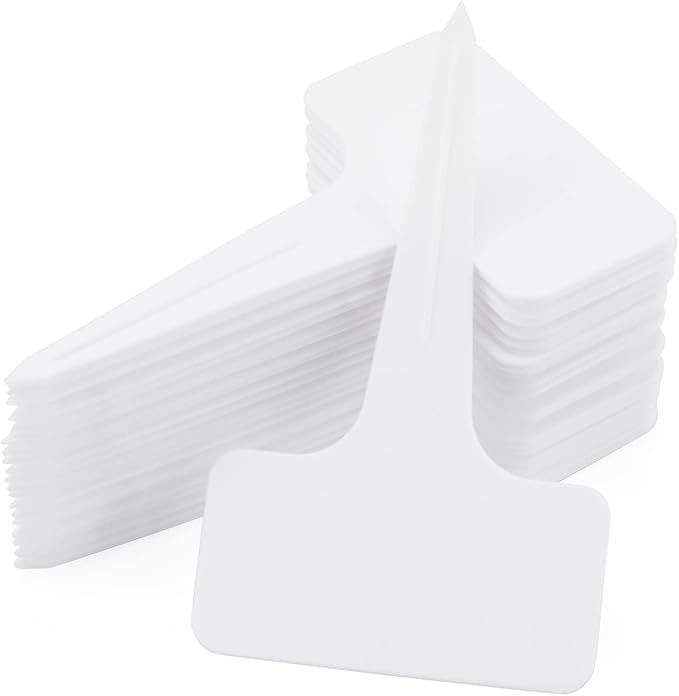 KINGLAKE 100 Pcs Thick Plastic Plant T-Type Tags Nursery Garden Labels Re-Usable Plant Tags