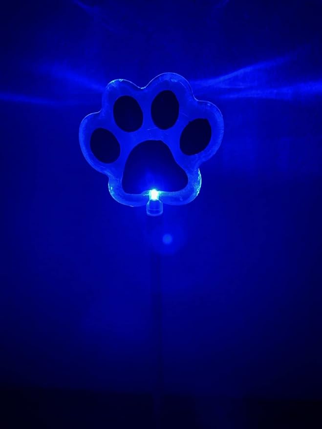 Solar Garden Stake Lights with Color Changing LED or Regular White LED Landscape Path Lights (Set of 2) (Dog Paw)