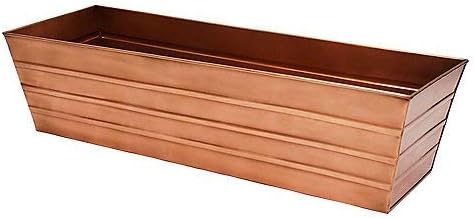 Achla Designs Copper PlatedWindow Flower Box Planter-Small (22" L x 6" W x 5" H)