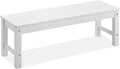 Psilvam Outdoor Bench, Two Person Poly Lumber Porch Bench, Weatherproof Garden Bench That Never Rot and Fade, All-Weather Patio Bench Suit for Garden, Porch, and Park (White)