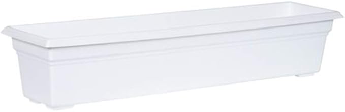 Root & Vessel Countryside Flower Box Planter, White, 30-Inch