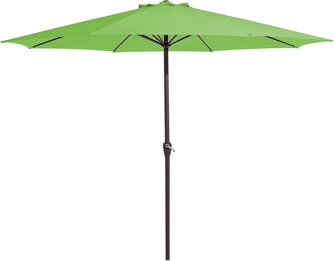 MEWAY 12ft Patio Umbrella Outdoor Table Umbrellas with Crank, Market Umbrella 8 Sturdy Ribs for Deck, Garden, Pool and Backyard, Grass Green