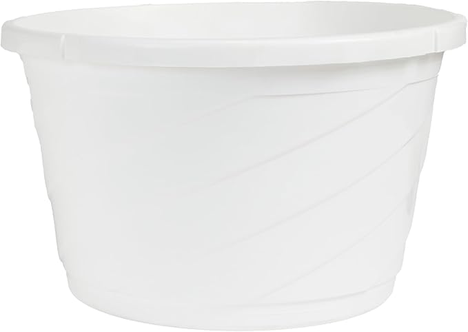 The HC Companies Euro Hanging Basket Planter Decorative 12-Inch Large Plastic Hanging Basket w/Swirl Design for Outdoor Plants, White
