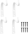 4 Inch Cast Iron Plant Hook – White Wall Mounted Plant Hanger Bracket for Hanging Baskets, Lanterns or Wind Chimes – Heavy-Duty Hook with Screws Included