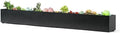 Trough Rectangle Planter Window Sill Planter Box Long Window Planters Modern Galvanized Steel Succulent Planter Black Metal Windowsill Pot 32 in for Indoor Plants Herb Table Home Outdoor