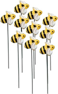 DYJAGYO 10Pcs Bee Garden Stakes Decor, Flower Pot Bed GardenDecorGarden Stakes Decorative, Honey Bee Decor for Yard and Garden, (10Pcs)