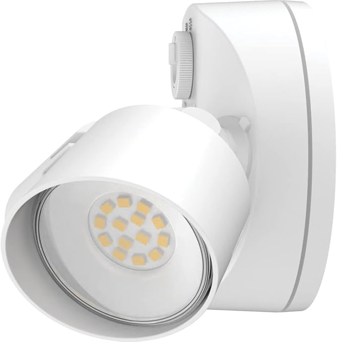 Lithonia Lighting HomeGuard 2-Light LED Outdoor Flood Lights, Outdoor LED Lights, Dusk to Dawn Sensor, Adjustable Lumens, 4000K Cool White, Round Heads, White (HGX LED 2RH ALO 40K 120 PE WH M2)