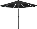 ABCCANOPY 10FT Durable Solar Led Patio Umbrellas with 32LED Lights (Jet Black)