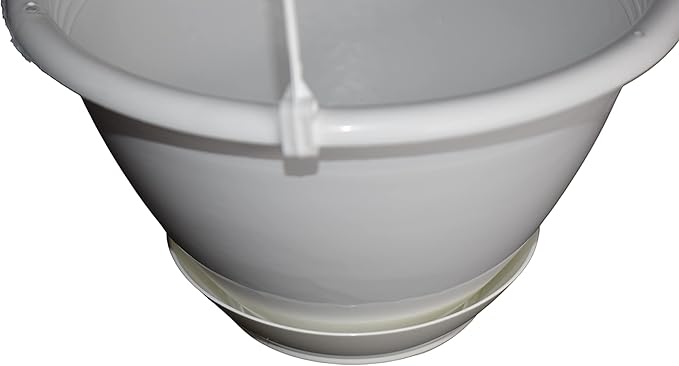8 inchWhite Plastic Hanging Basket with Saucer by Koba (10)