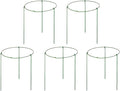 Hanobo 5 Pack Garden Plant Support Rings for Potted Plant, 6" Wide x 11" High, 3 Legs
