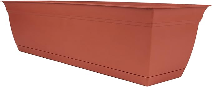 The HC Companies 24" Eclipse Plastic Window Box 7.76"x24"x6.57" in Clay Color