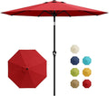 Garvee 10FT Patio Umbrella - Outdoor Table Umbrella with Smooth Crank Lift, Push Button Tilt and 8 Sturdy Ribs - Market Umbrella UV Protection Waterproof for Pool, Deck, Yard, Garden (Red)