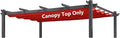 Pergola Shade Cover Replacement Canopy Top Compatible with 10 X 13 ft 6-Bar Pergola Frames - Red (Canopy Size 116" W x 135" L, Canopy Top Only)