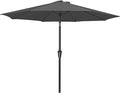 MEWAY 9ft Patio Umbrella Outdoor Table Umbrellas with Push Button Tilt and Crank, Market Umbrella 8 Sturdy Ribs for Deck, Garden, Pool and Backyard, Gray