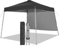 Canopy Tent, 10X10 FT Pop Up Canopy Outdoor Tent Slant Legs with Carrying Bag, Portable Gazebo Shelter - 8X8 FT Canopy Cover (Black with 1 Sidewall)