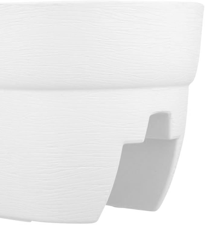 Bloomers Railing Planter with Drainage Holes – 24" Weatherproof Resin Planter – Polyethylene plastic - White