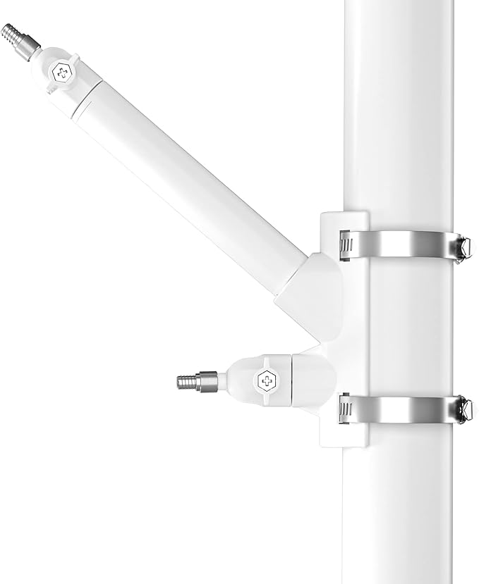 2-in-1 Pole Mounting Bracket for Ring Stick Up Cam Pro Solar Panel and Battery Outdoor Mount Accessorie, Also Compatible with Wyze, Arlo, Eufy, Blink Camera (White)