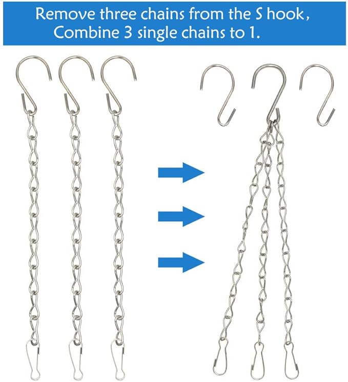 YINGFENG 10 Pack 9.5 Inch Silver Hanging Chains for Hanging Bird Feeders, Bird Houses, Planters, Baskets, Birdbaths, Lanterns, Wind Chimes, Billboards, Signs and Ornaments