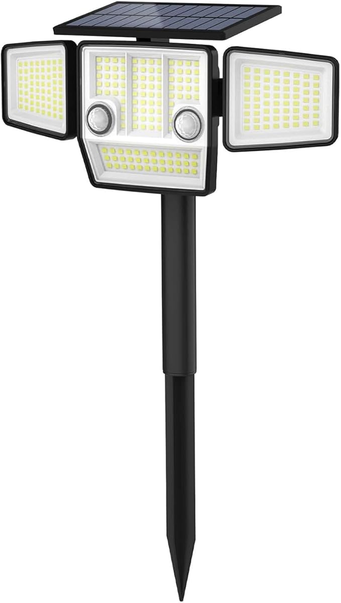Solar Motion Light Outdoor with Stake, 180° PIR Motion Sensor 360° Illumination, In-Ground or Wall Mount, 236 LED 2500 Lumens Solar Powered Security Flood Light, 3 Modes, IP65 Waterproof, 1 Pack