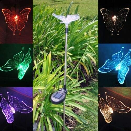 Solar Powered Garden Stake LED Light, Set of 2 (Butterfly)