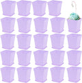 Anyumocz 24 Pack Plastic Square Nursery Pots 3 Inch Plastic Plant Pots,Flower Pot with Tray Saucer for Indoor Outdoor Garden Office Decor