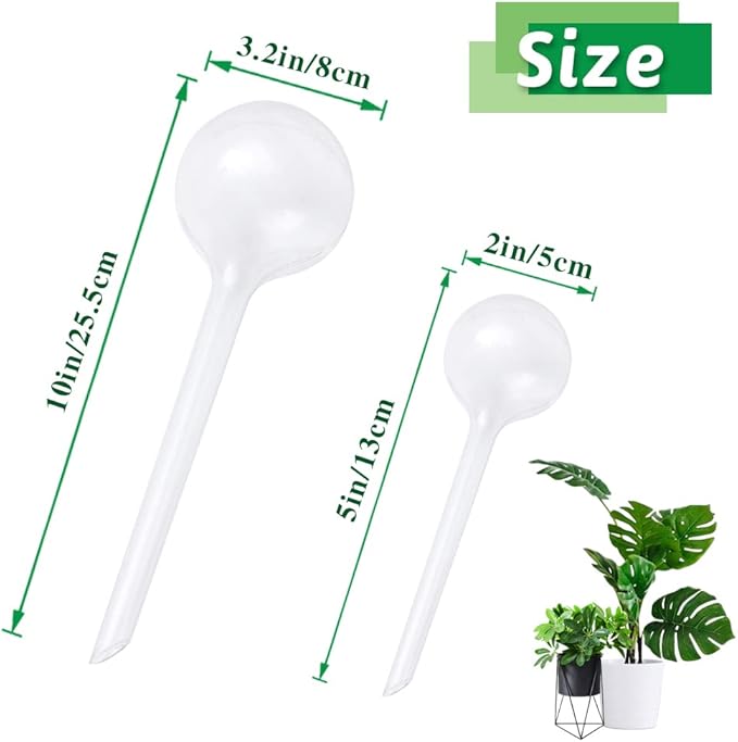 14 Pcs Plant Clear Watering Bulbs,Plastic Automatic Self-Watering Globes,Garden Water Device Watering Bulbs for Plant Flower Indoor Outdoor