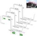 HFHOME Set of 4 Adjustable Window Planter Box Brackets, White Brackets for Window Boxes Planters, Planter Shelving with Adjustable Size The Width of The Bottom of The Planter Box (Patent Registered)
