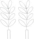 2Pack Indoor Plant Trellis Metal Wire Garden Trellis ，Small Climbing Leaf Shape Trellis for Garden Potted Plant Houseplant (Whiter)