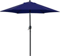 Sunnyglade 7.5' Patio Umbrella Outdoor Table Market Umbrella with Push Button Tilt/Crank, 6 Ribs (Navy Blue)