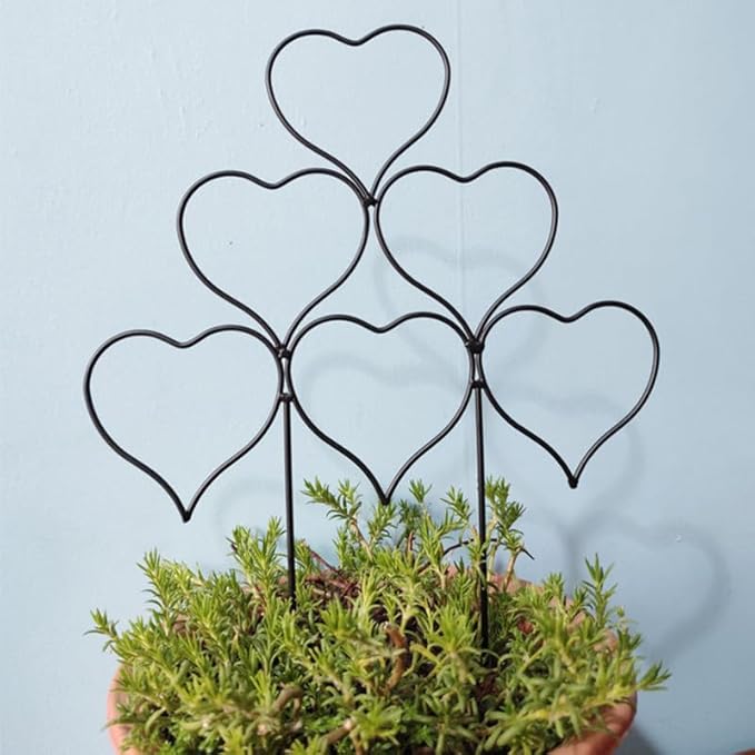 Garden Plant Trellis for Indoor Plants, Stackable Heavy Duty Metal Trellis Supports for Climbing Plants or Houseplants, 3 Pack, Black, 12"(W) x 14"(H)