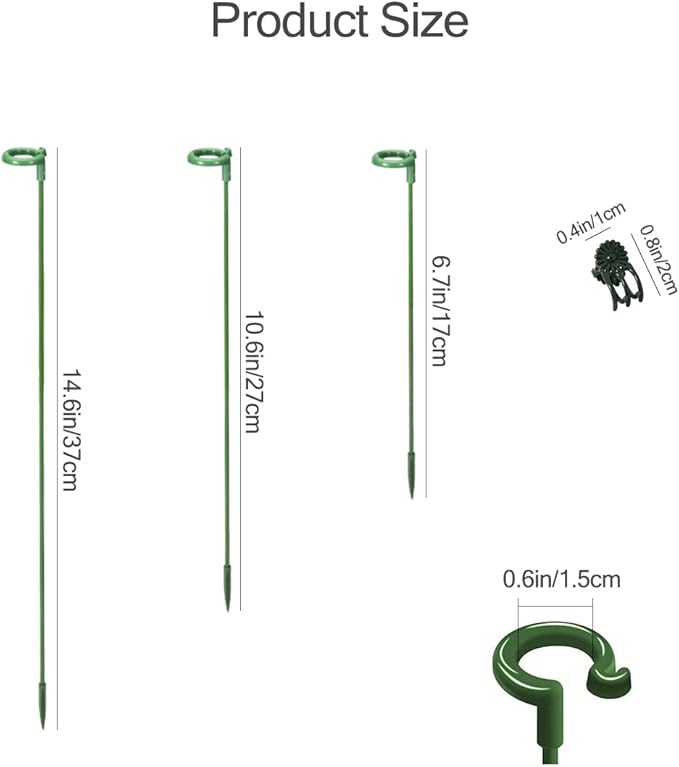30 Pcs Plant Support Stakes with 30 Pcs Plant Clips Garden Floral Flower Support Single Stem Support Stake for Phalaenopsis Orchid Flower Roses Amaryllis