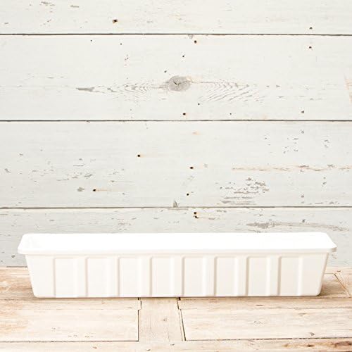 Root & Vessel Poly-Pro Plastic Flower Box Planter, White, 30-Inch