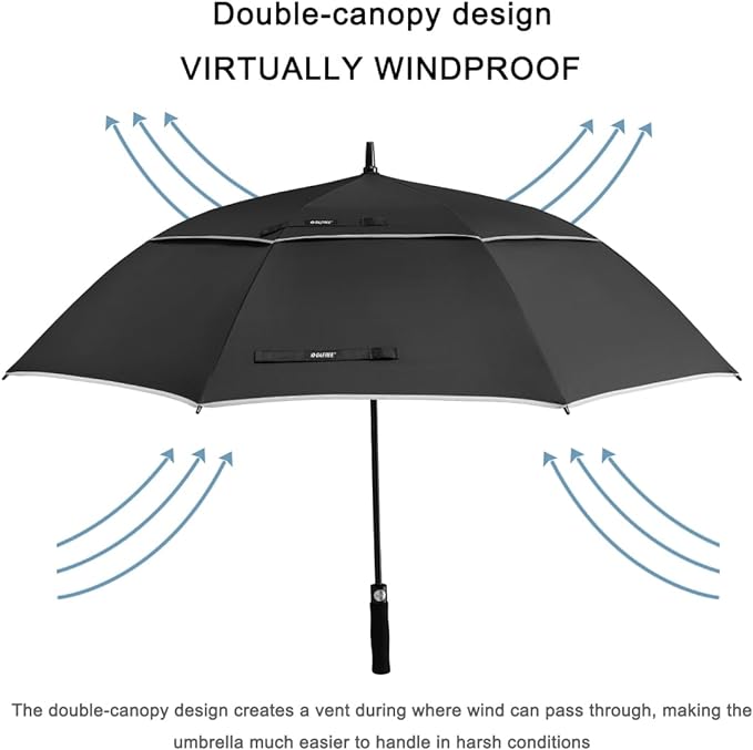 G4Free 47/54/62/68/72 Inch Automatic Open Golf Umbrella Oversize Extra Large Double Canopy Vented Windproof Waterproof Stick Umbrellas