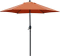 Sunnyglade 7.5' Patio Umbrella Outdoor Table Market Umbrella with Push Button Tilt/Crank, 6 Ribs (Orange)