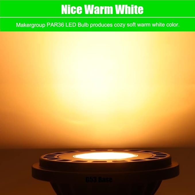 PAR36 LED Landscape Light Bulb 7W, 12V Low Voltage Lighting, Waterproof Spotlight for Outdoor Yard Tree Light, In-Ground Well Light, Warm White 2700K-3000K