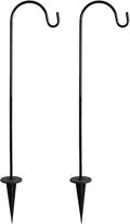 2 Pack Adjustable Shepherd Hooks, 26.77 Inch Stainless Steel Garden Stakes for Hanging Plants, Outdoor Decor, Weddings, Solar Lights, Plant Baskets, Durable & Versatile