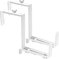Planter Box Brackets, Adjustable Flower Box Brackets for Deck Railing, 2 Pack No Drill Window Box Bracket for Outdoor Planters-White