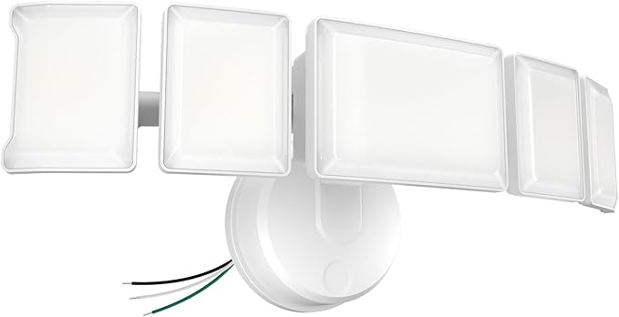 Olafus 130W Flood Light Outdoor, Switch Controlled 13000LM LED Security Light, IP65 Waterproof Outside Floodlight with 5 Adjustable Heads, 6500K Exterior Flood Light Fixture Wired, No Motion Sensor