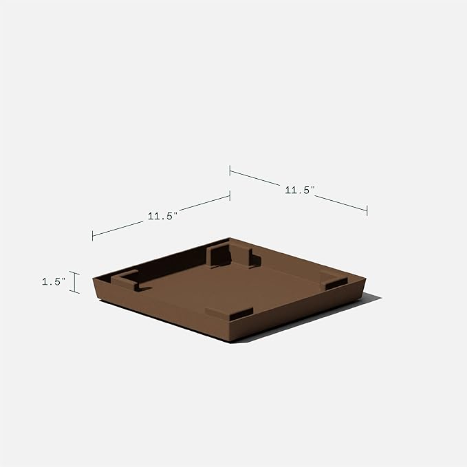 Veradek Nobleton Indoor/Outdoor Wide Square Planter (Espresso, 22 inch - 2 Pack with 2 Saucer Trays)