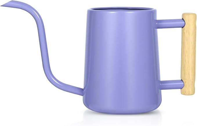 Watering Can Indoor Plants, 35 oz/1000 ml Metal Stainless Steel Watering Can Pot with Long Spout for Indoor House Plants Bonsai Outdoor Garden Flower Decorative (Purple)