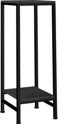 Plant Stand Indoor, Tall Plant stands for Indoor Outdoor Plants, 2 Tier Heavy Duty Plant Shelf 31" Metal Pedestal Stand Modern Corner Flower Stand for Patio, Living Room, Balcony(Black)